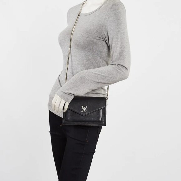 Louis Vuitton Black Leather MyLockMe Chain Pochette Bag - Picture 3 of 11